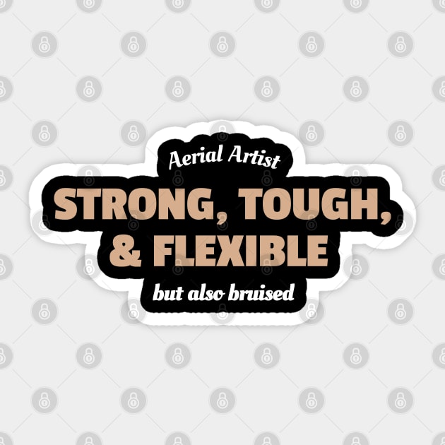 Aerial Artist - Strong, Tough, Flexible, and Also Bruised Sticker by DnlDesigns